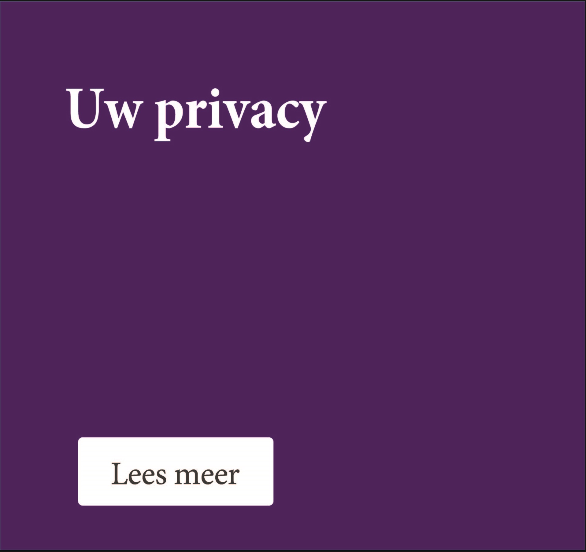 Uw privacy